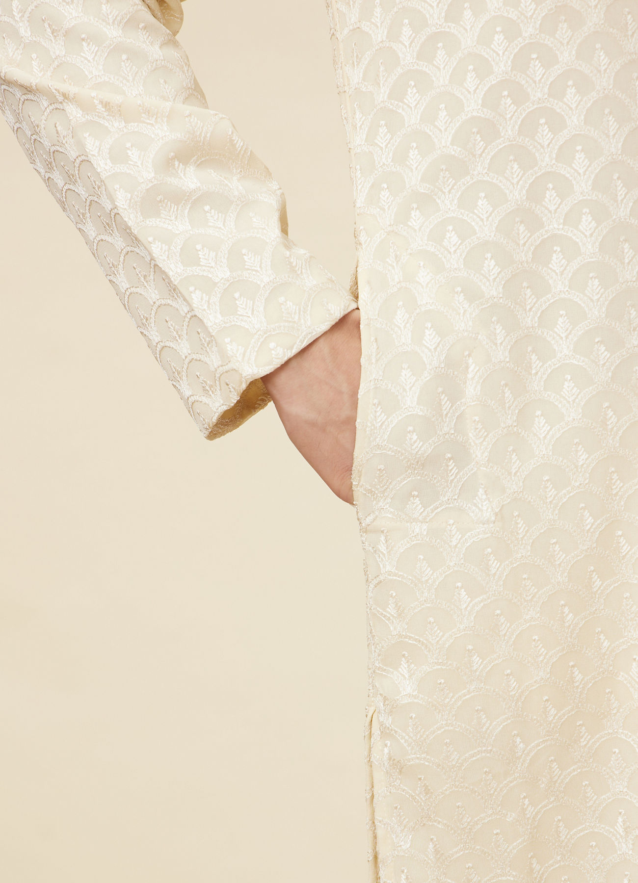 Twamev Men Subtle Beige Luxury Kurta Set