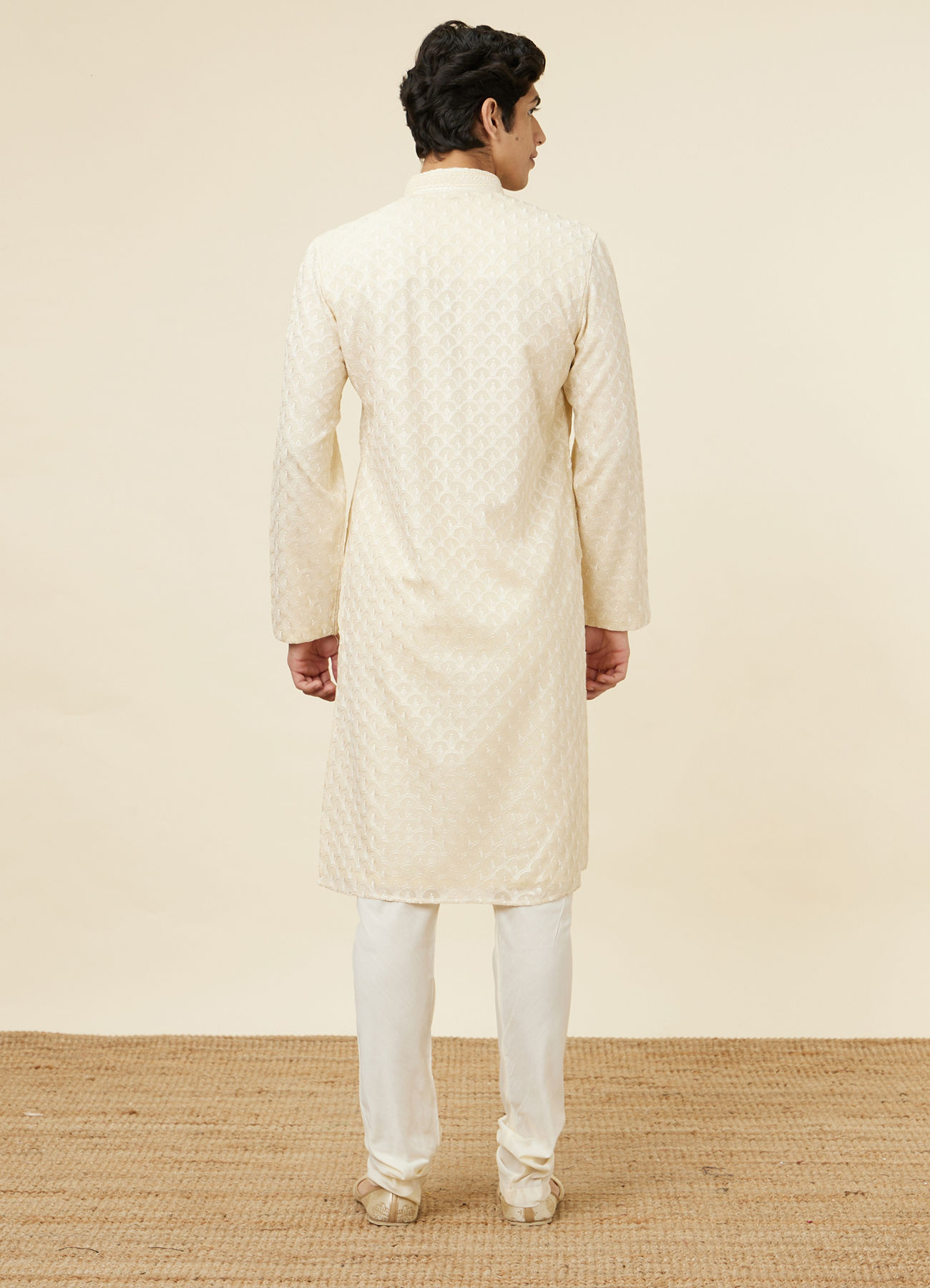 Twamev Men Subtle Beige Luxury Kurta Set