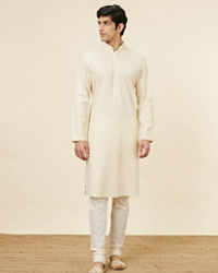 Twamev Men Subtle Beige Luxury Kurta Set