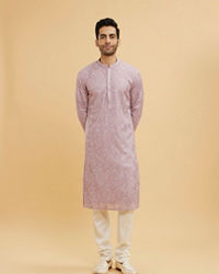 Twamev Men Dazzling Lilac Kurta Pajama