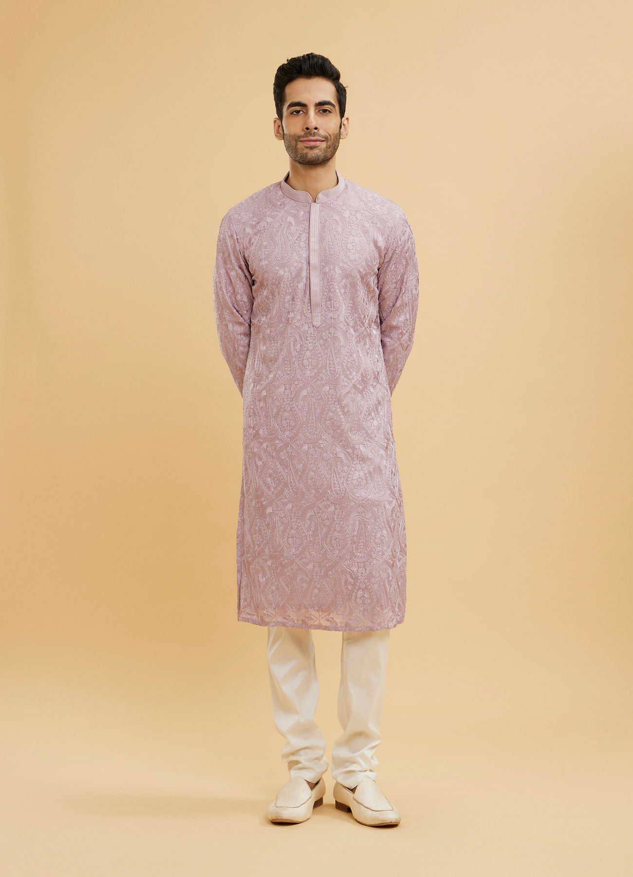 Twamev Men Dazzling Lilac Kurta Pajama