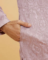 Twamev Men Dazzling Lilac Kurta Pajama