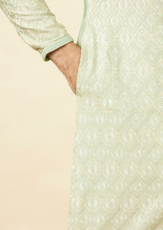 Twamev Men Mint Green Fresh Kura Set