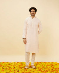 Twamev Men Rose Shadow Pink Chikankari Kurta