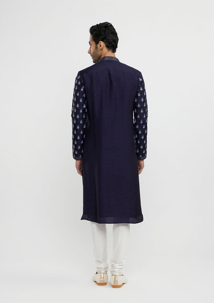 Twamev Men Dark Blue Festive Radiance Kurta Pajama