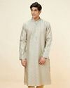 Steel Grey Buta Motif Kurta Set