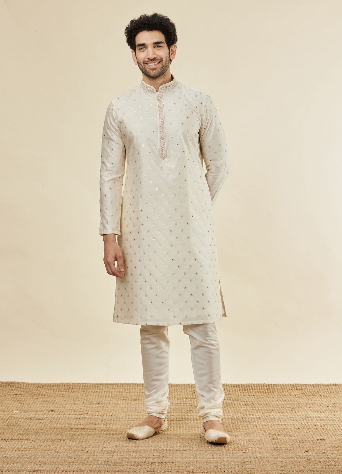 Twamev Men Cream Essence Kurta Set