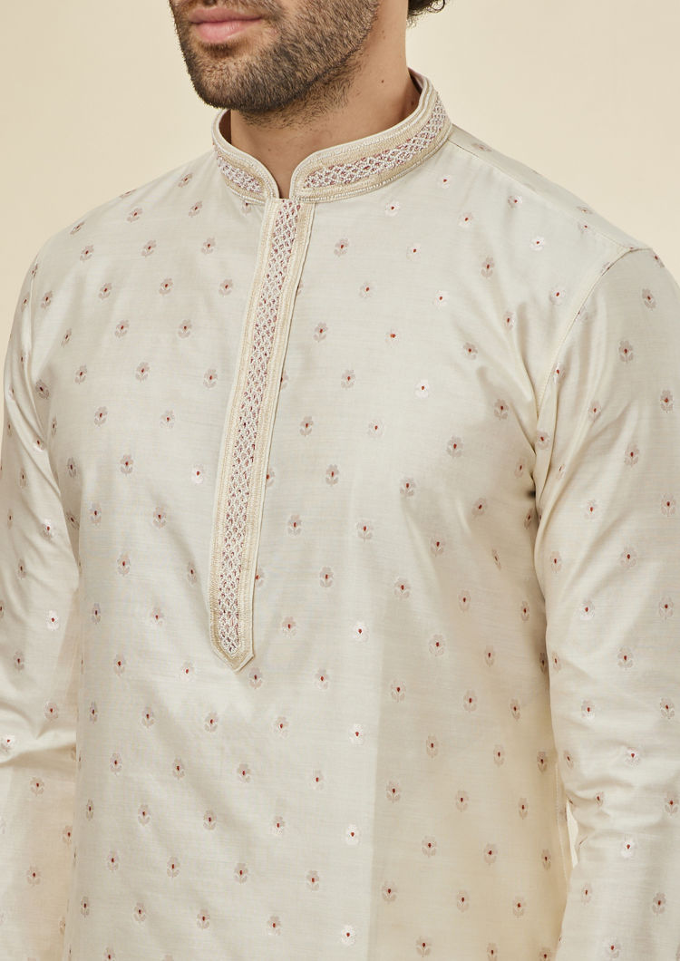 Twamev Men Cream Essence Kurta Set