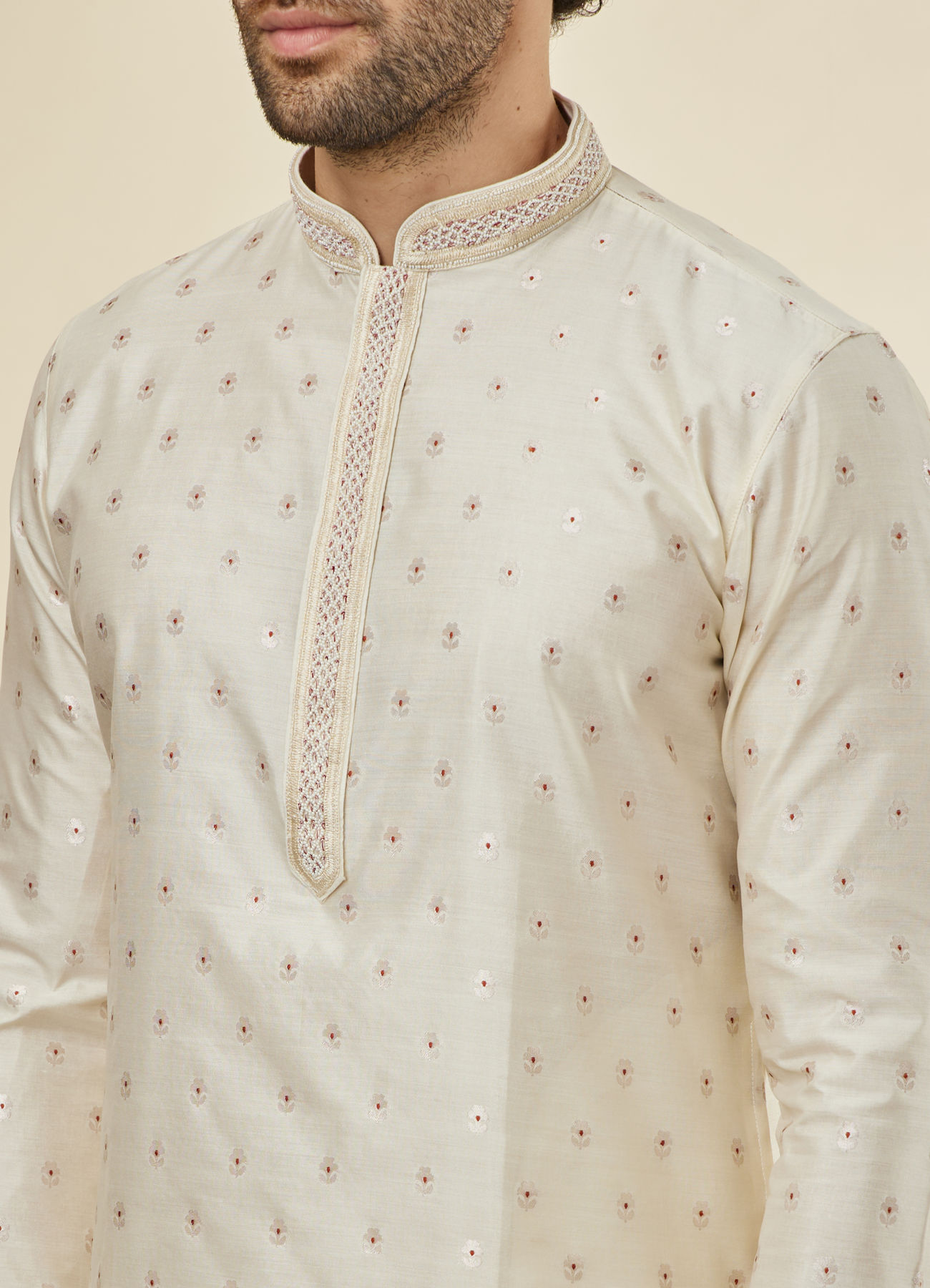 Twamev Men Cream Essence Kurta Set