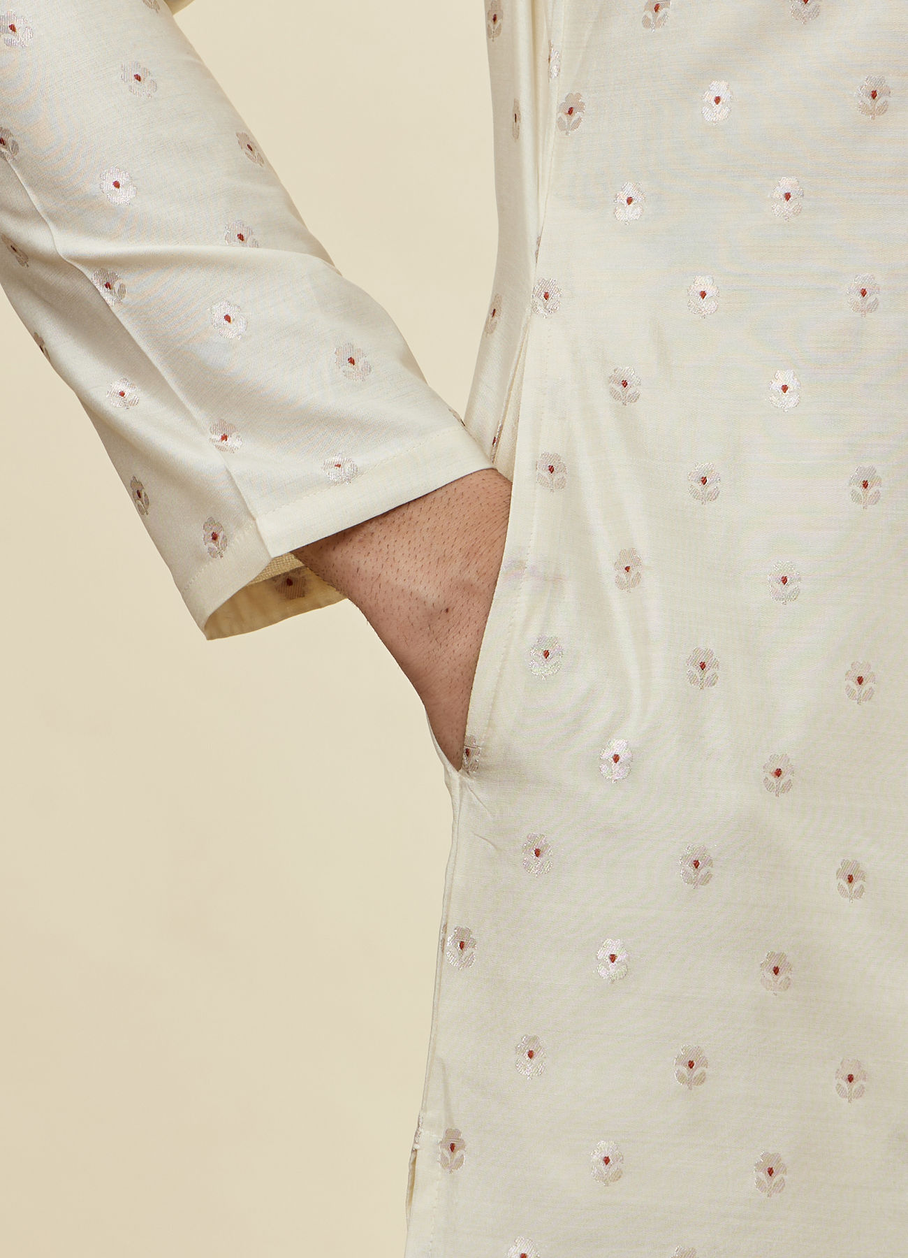 Twamev Men Cream Essence Kurta Set