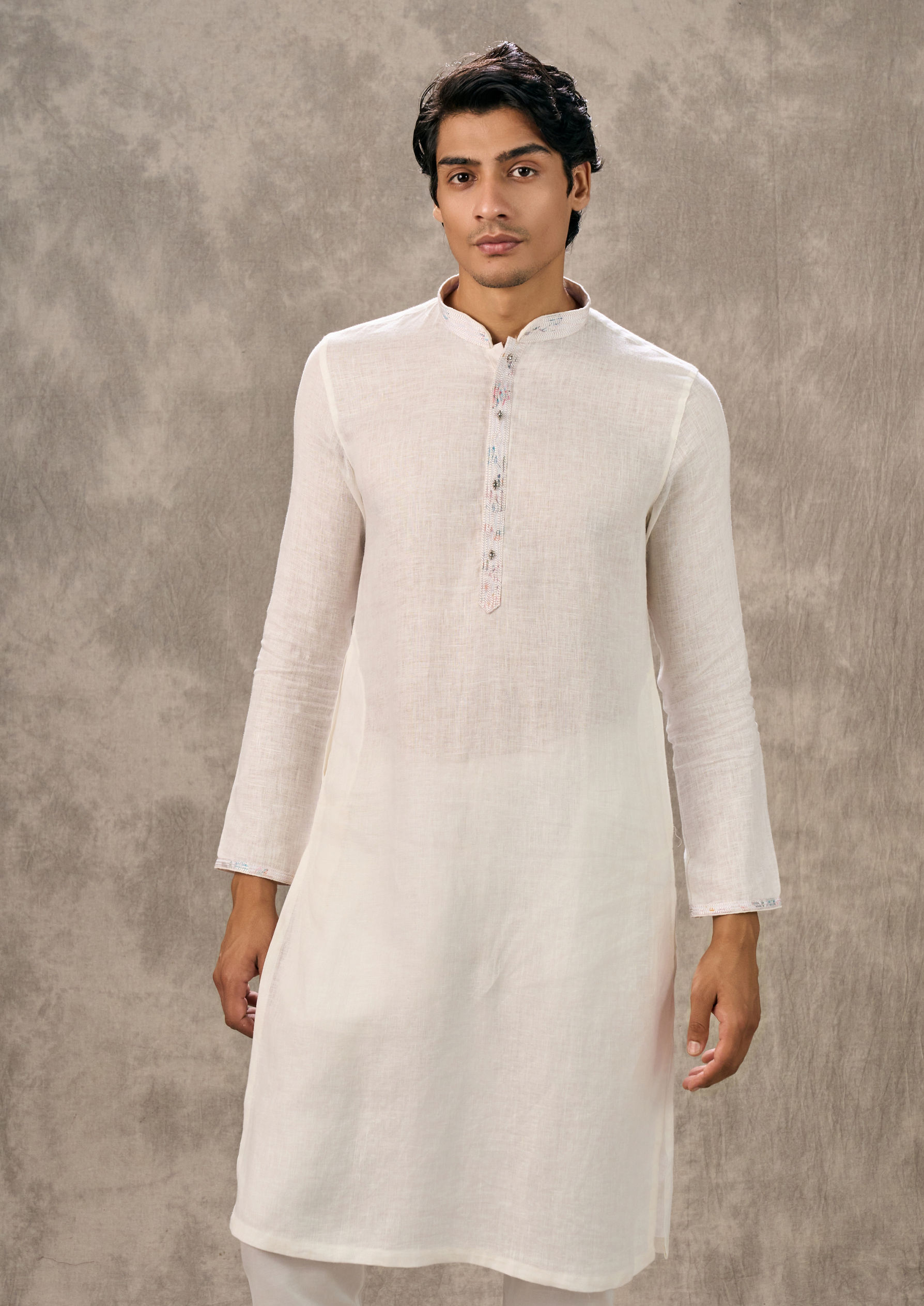 Twamev Men Cream Sophistication Kurta Pajama