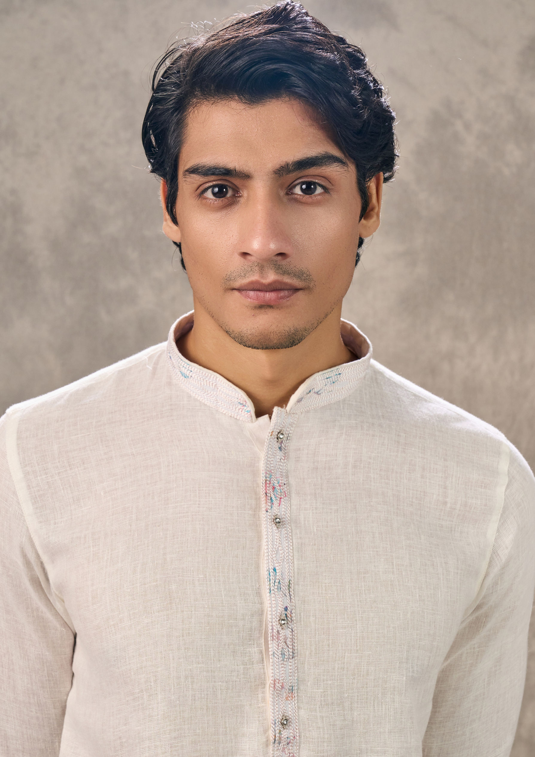 Twamev Men Cream Sophistication Kurta Pajama