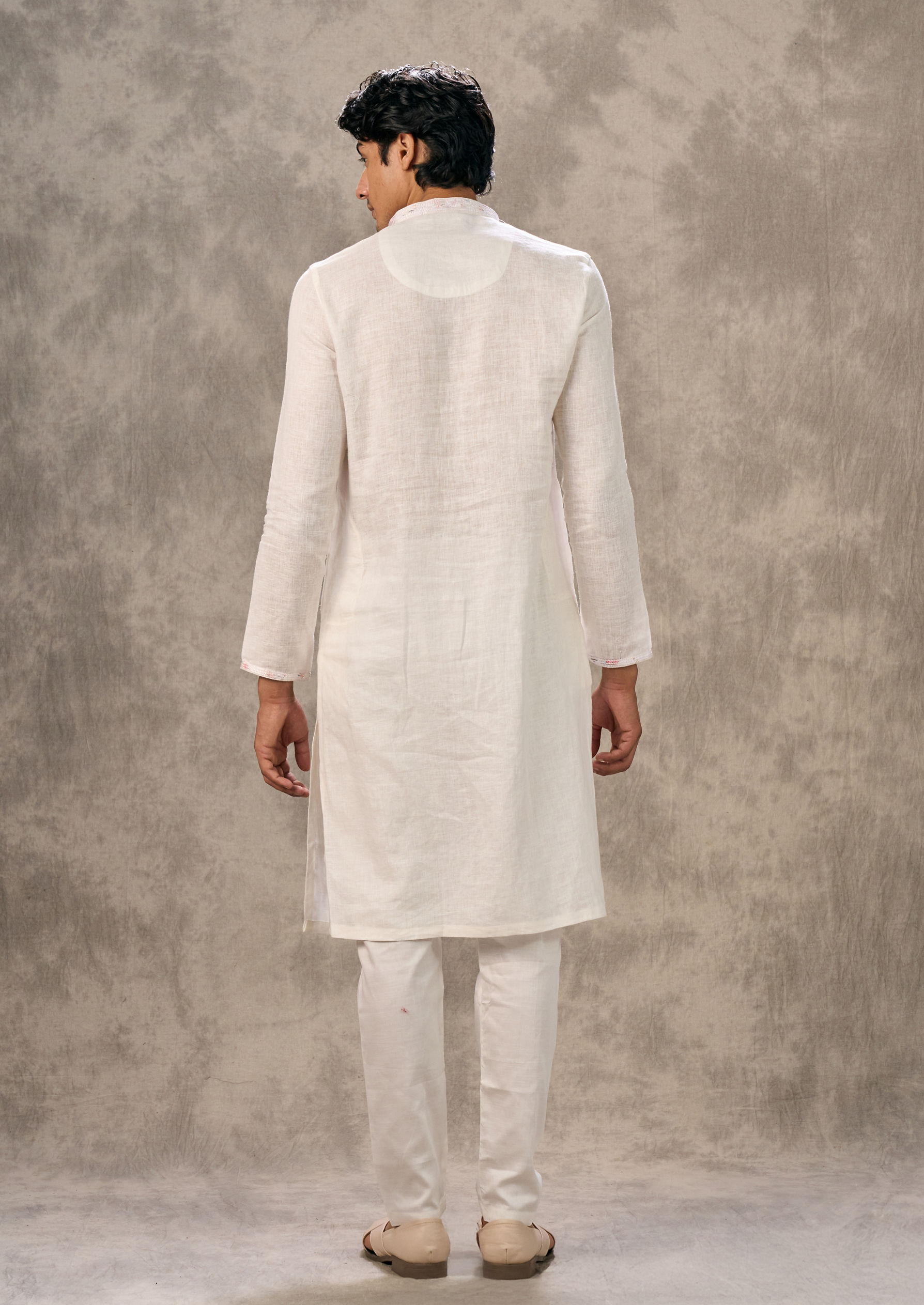 Twamev Men Cream Sophistication Kurta Pajama