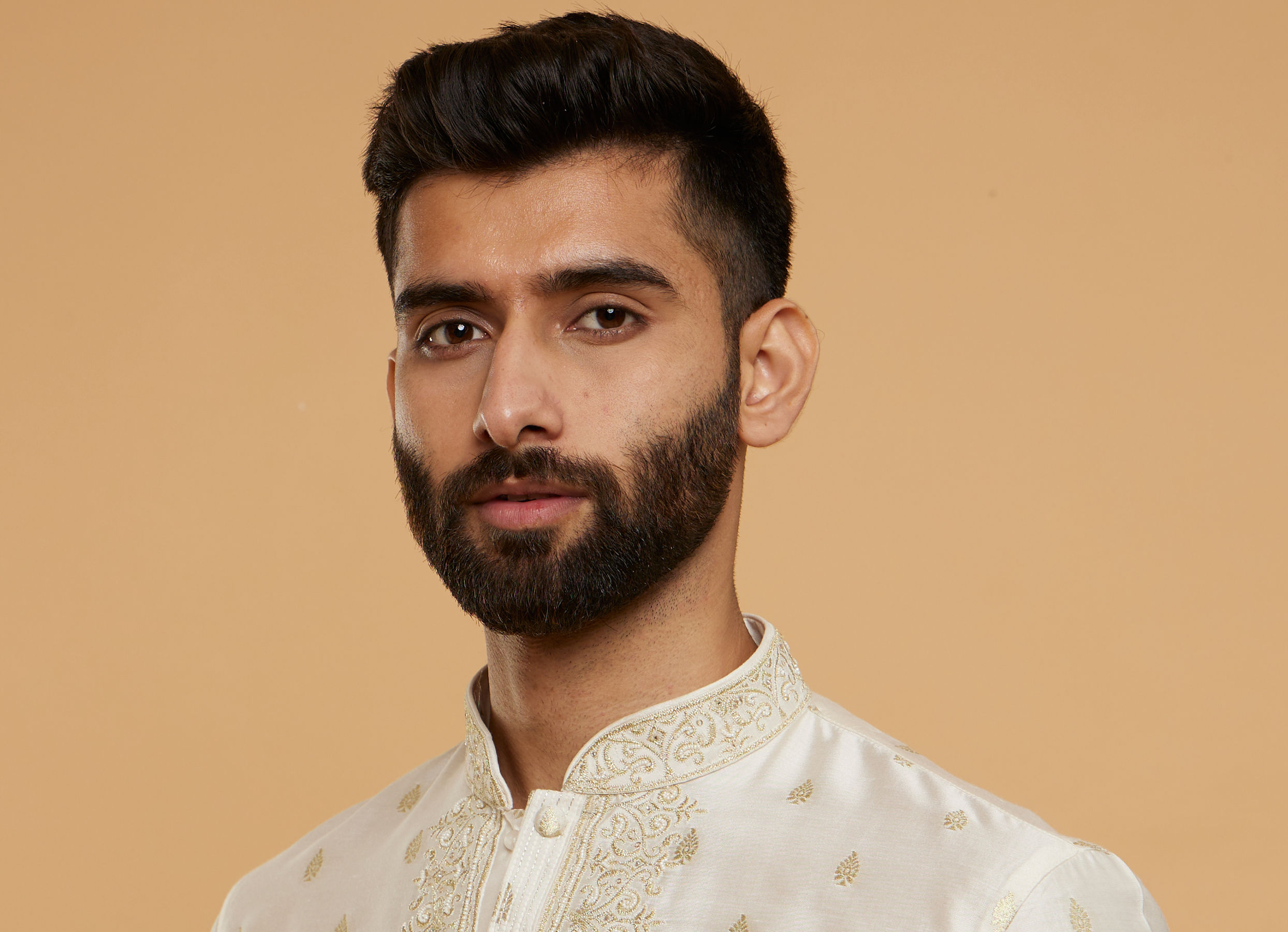 Twamev Men Resplendent Cream Kurta Pajama