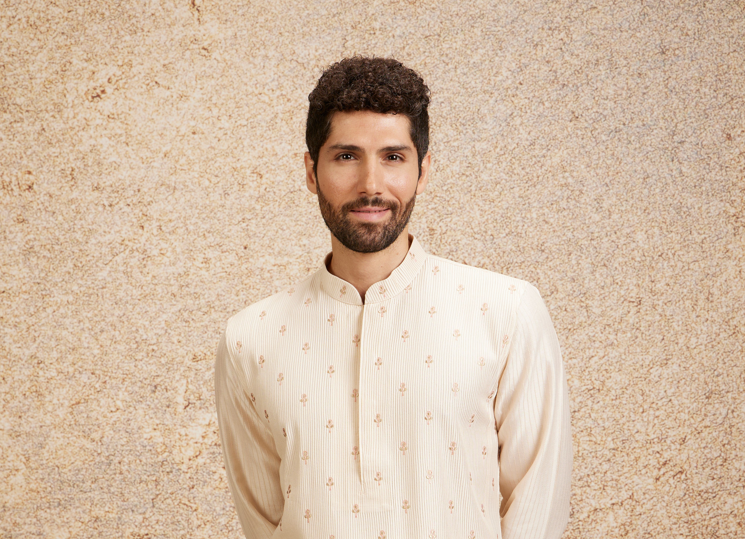 Twamev Men Peach Bliss Kurta Pajama