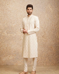 Twamev Men Peach Bliss Kurta Pajama