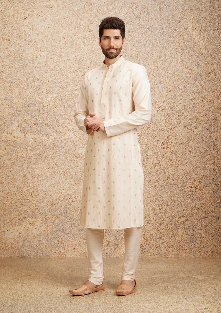 Twamev Men Peach Bliss Kurta Pajama