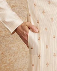 Twamev Men Peach Bliss Kurta Pajama