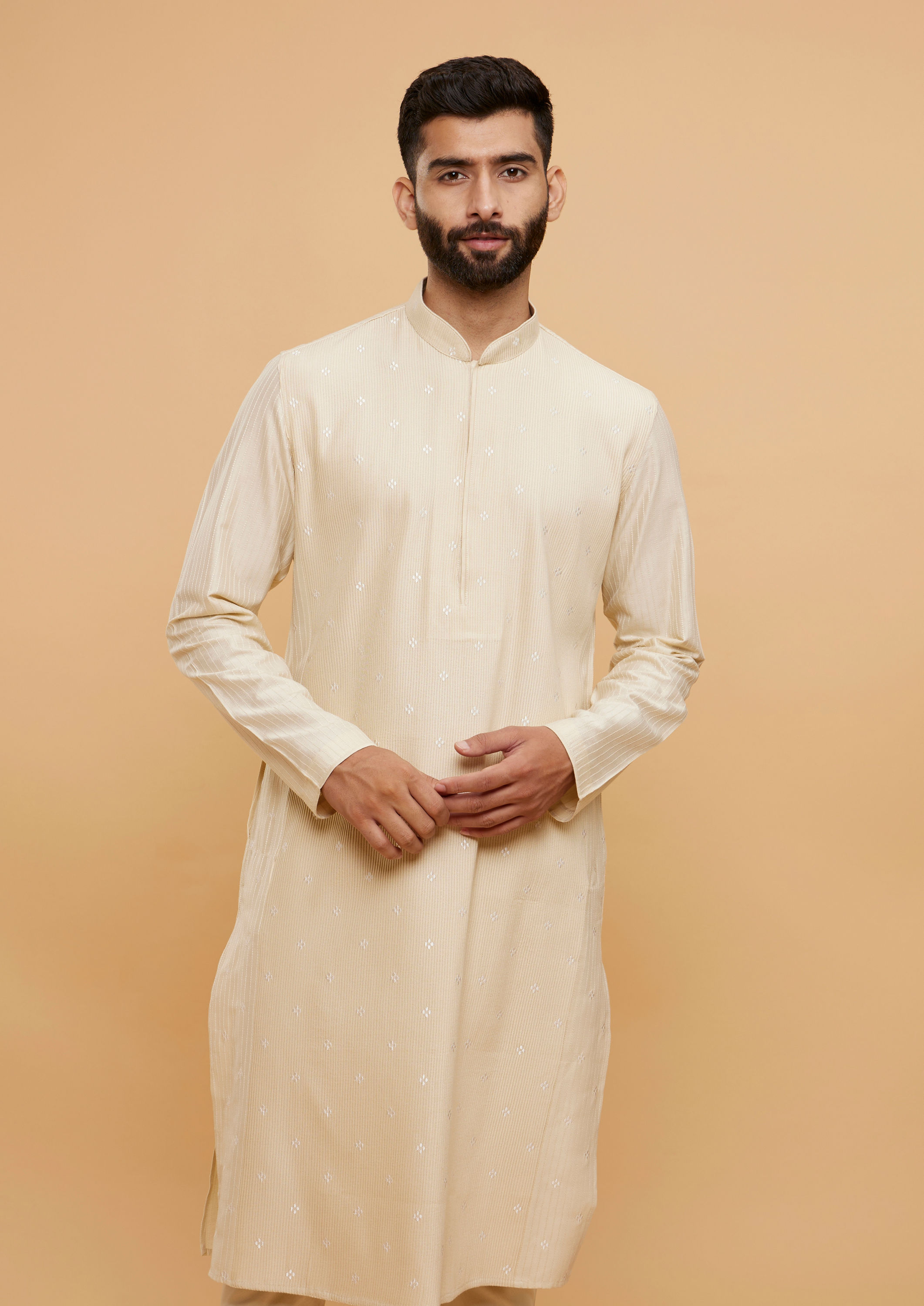 Twamev Men Regal Beige Kurta Pajama