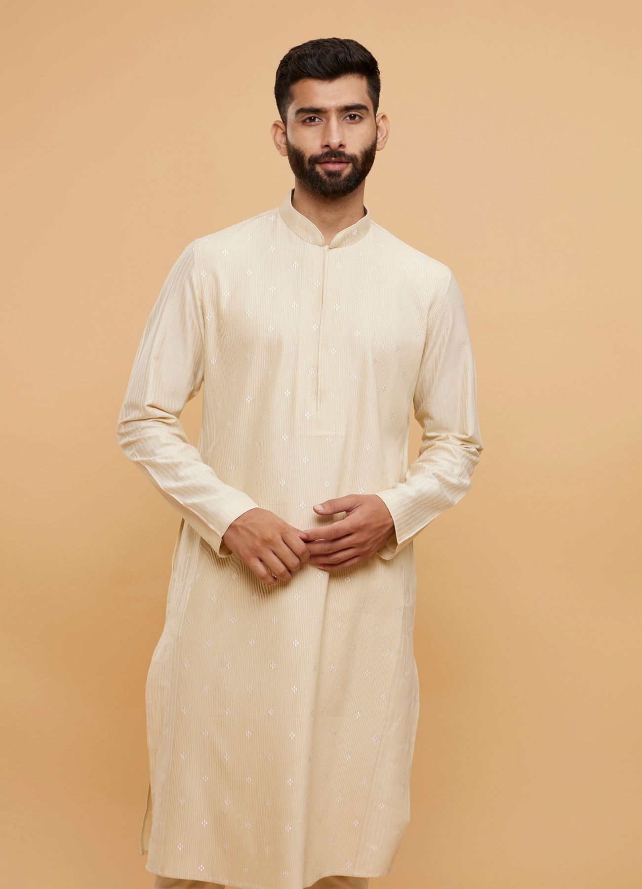 Twamev Men Regal Beige Kurta Pajama