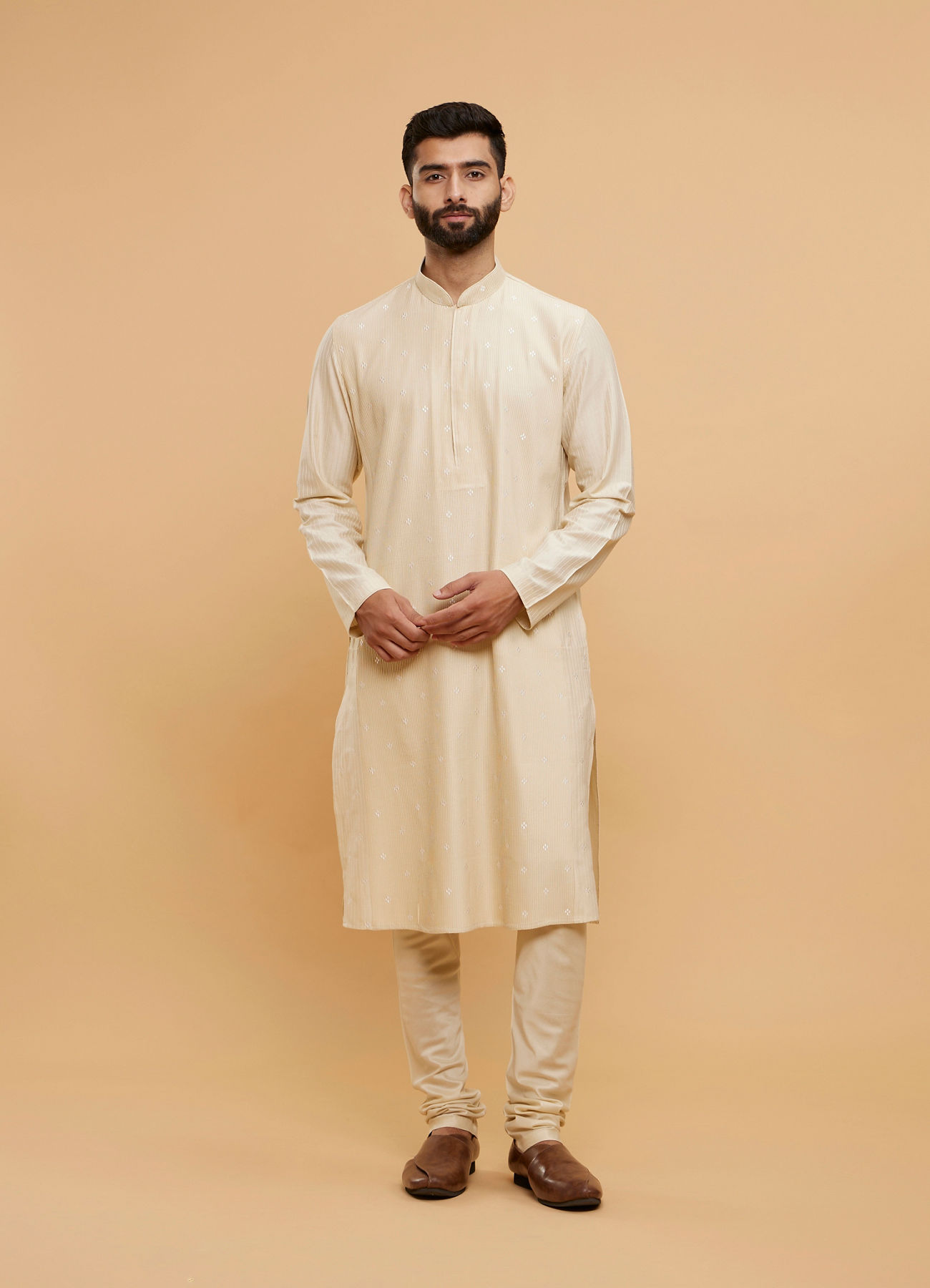 Twamev Men Regal Beige Kurta Pajama