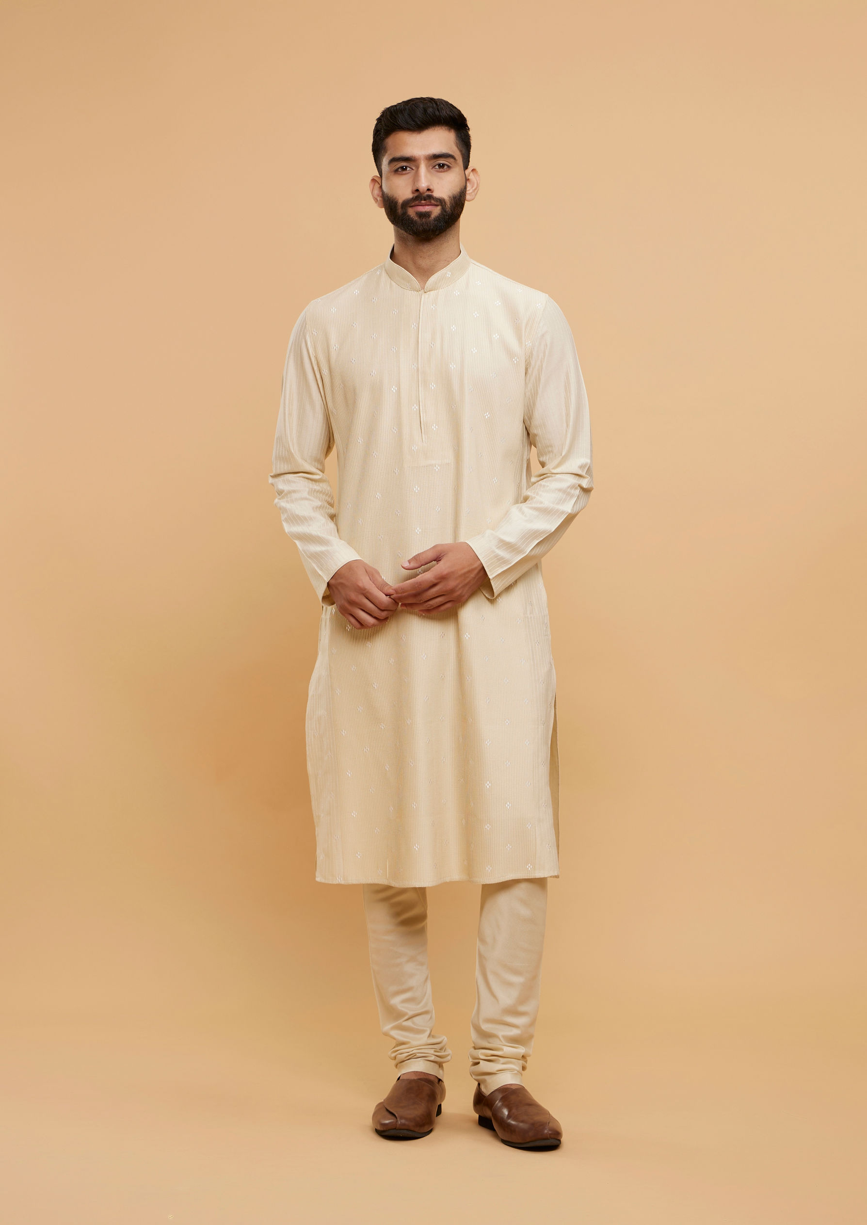 Twamev Men Regal Beige Kurta Pajama