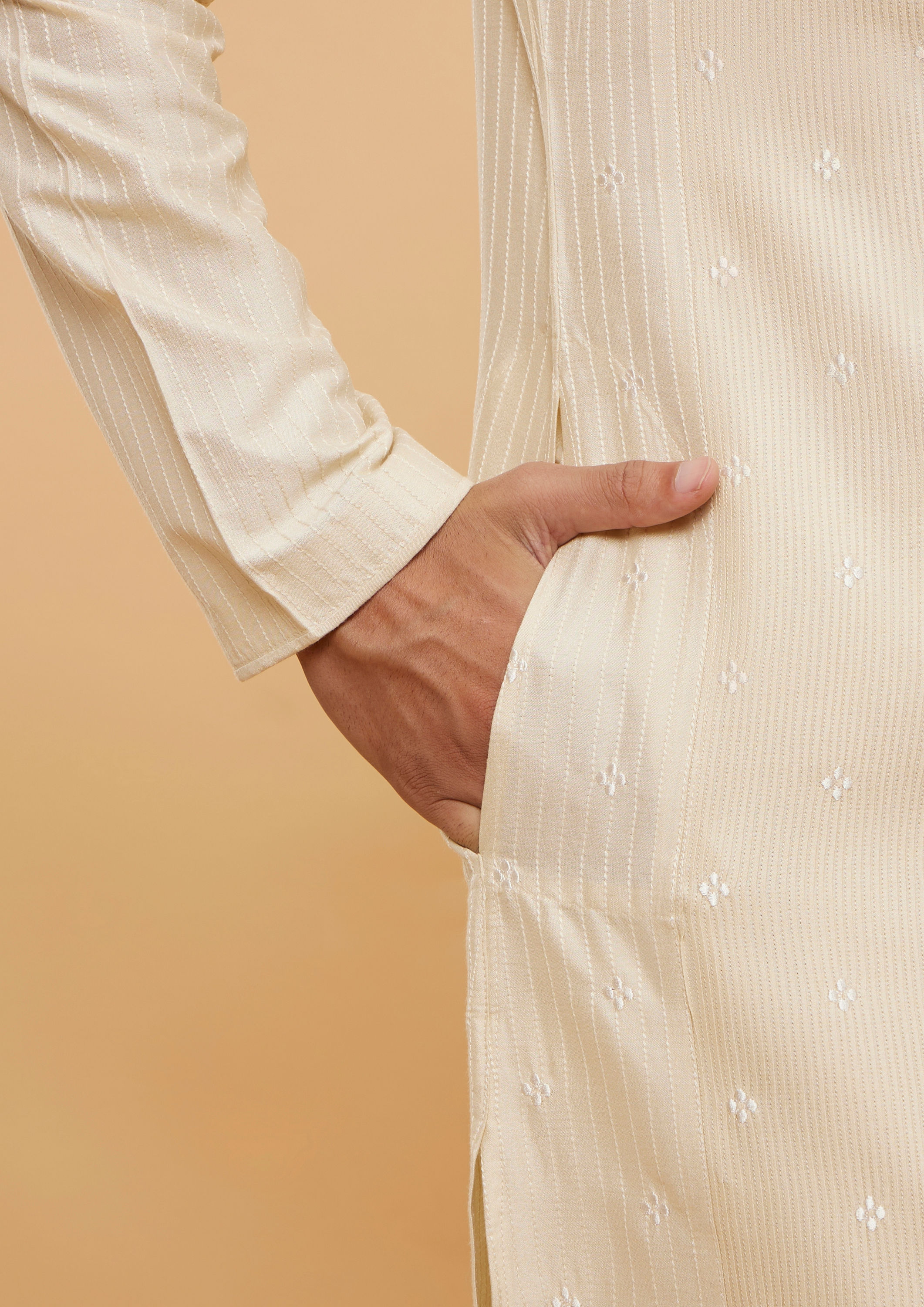 Twamev Men Regal Beige Kurta Pajama