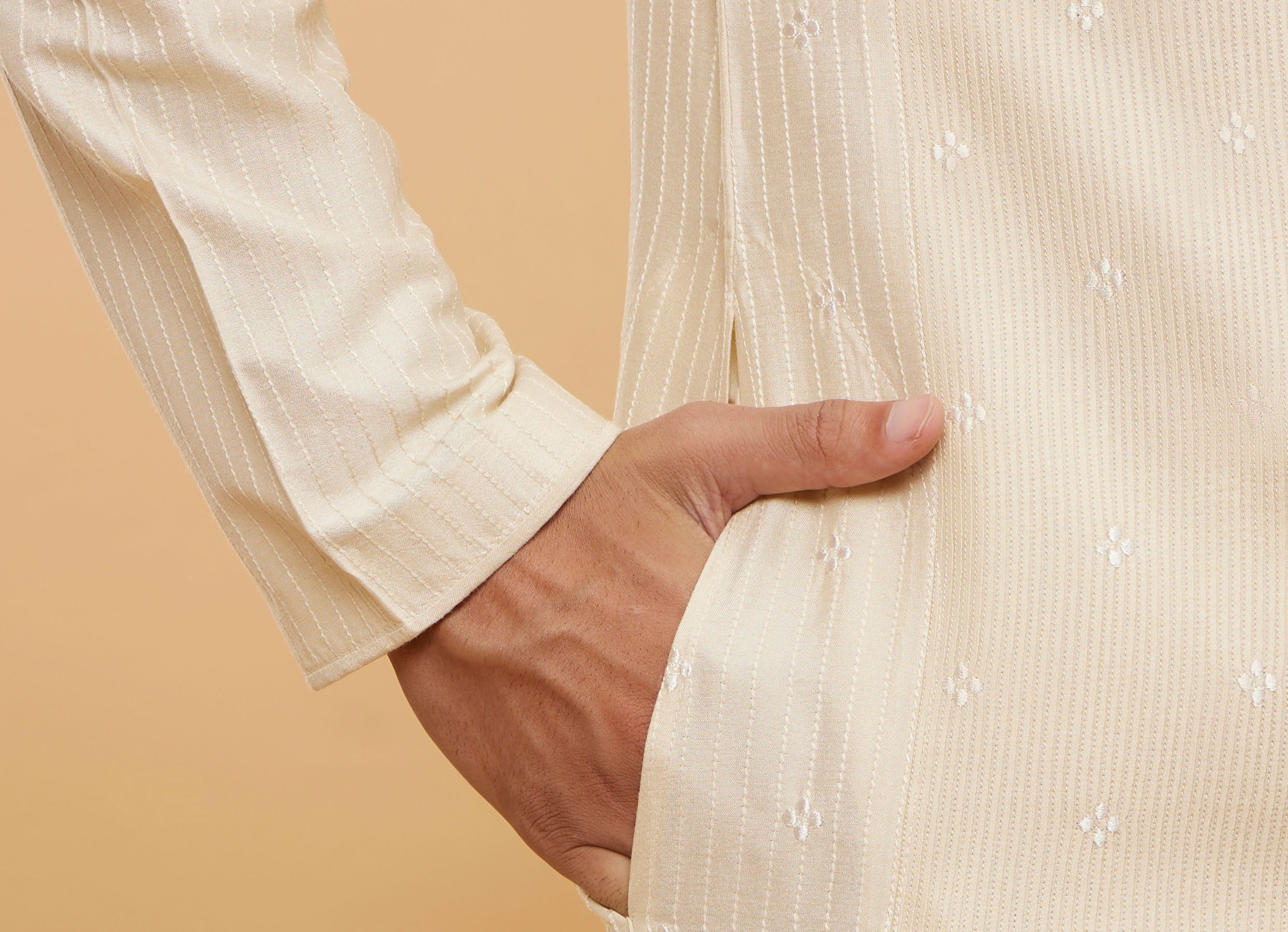 Twamev Men Regal Beige Kurta Pajama