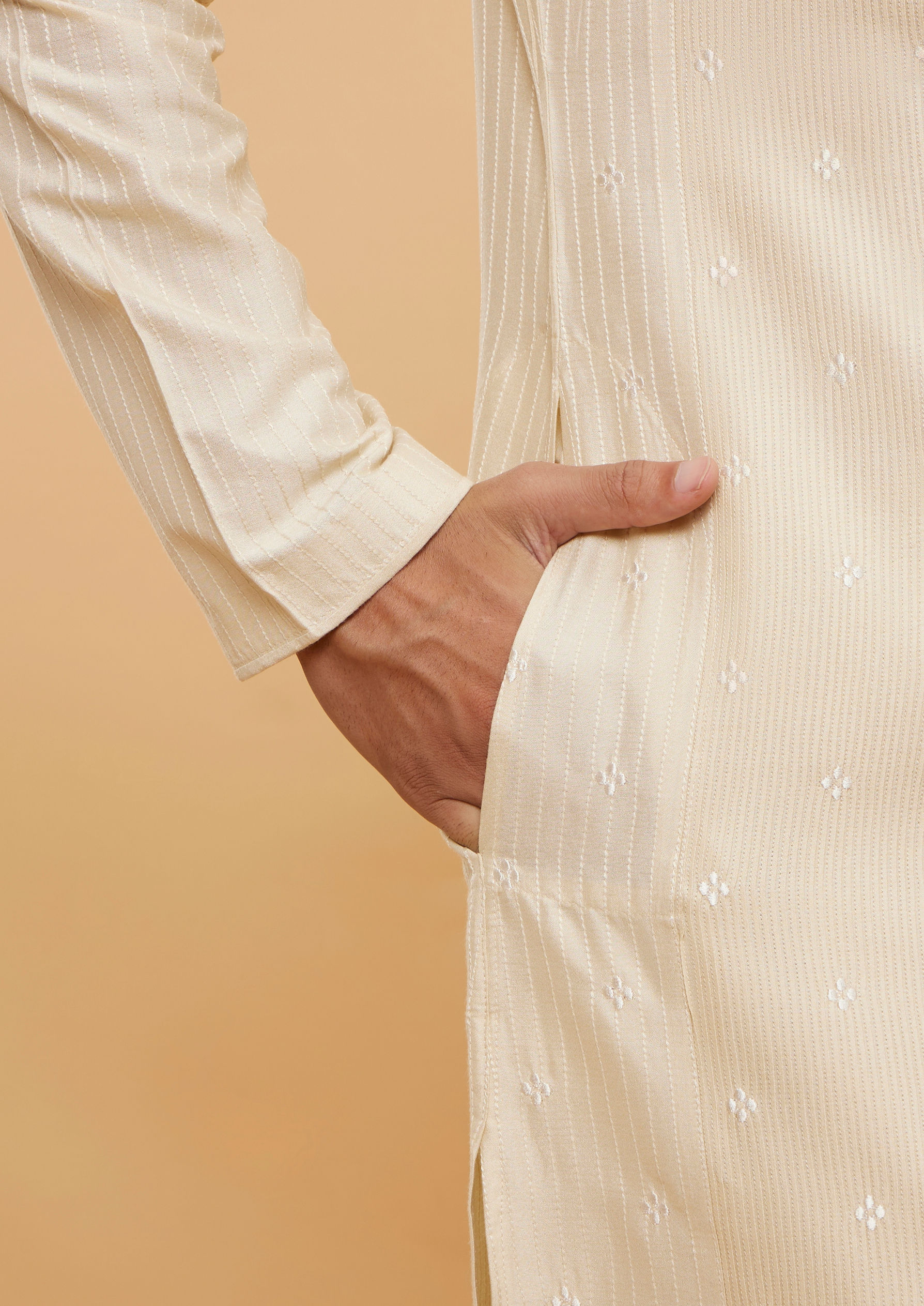 Twamev Men Regal Beige Kurta Pajama