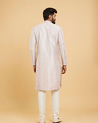 Twamev Men Soft Lilac Botanical Printed Kurta Set