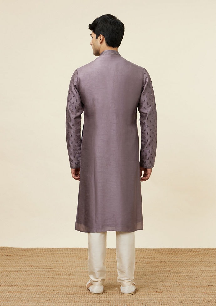 Twamev Men Purple Sequin Splendor Kurta Set