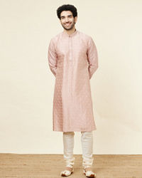 Twamev Men Melon Pink Daydream Kurta Set