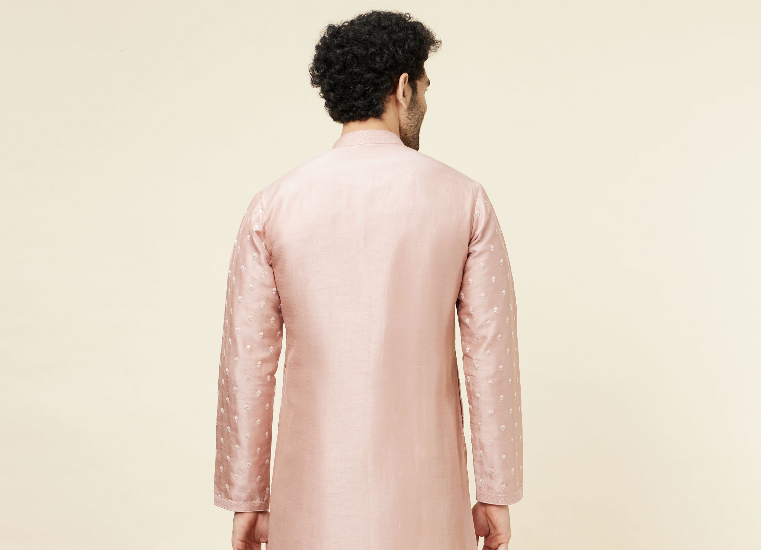 Twamev Men Melon Pink Daydream Kurta Set