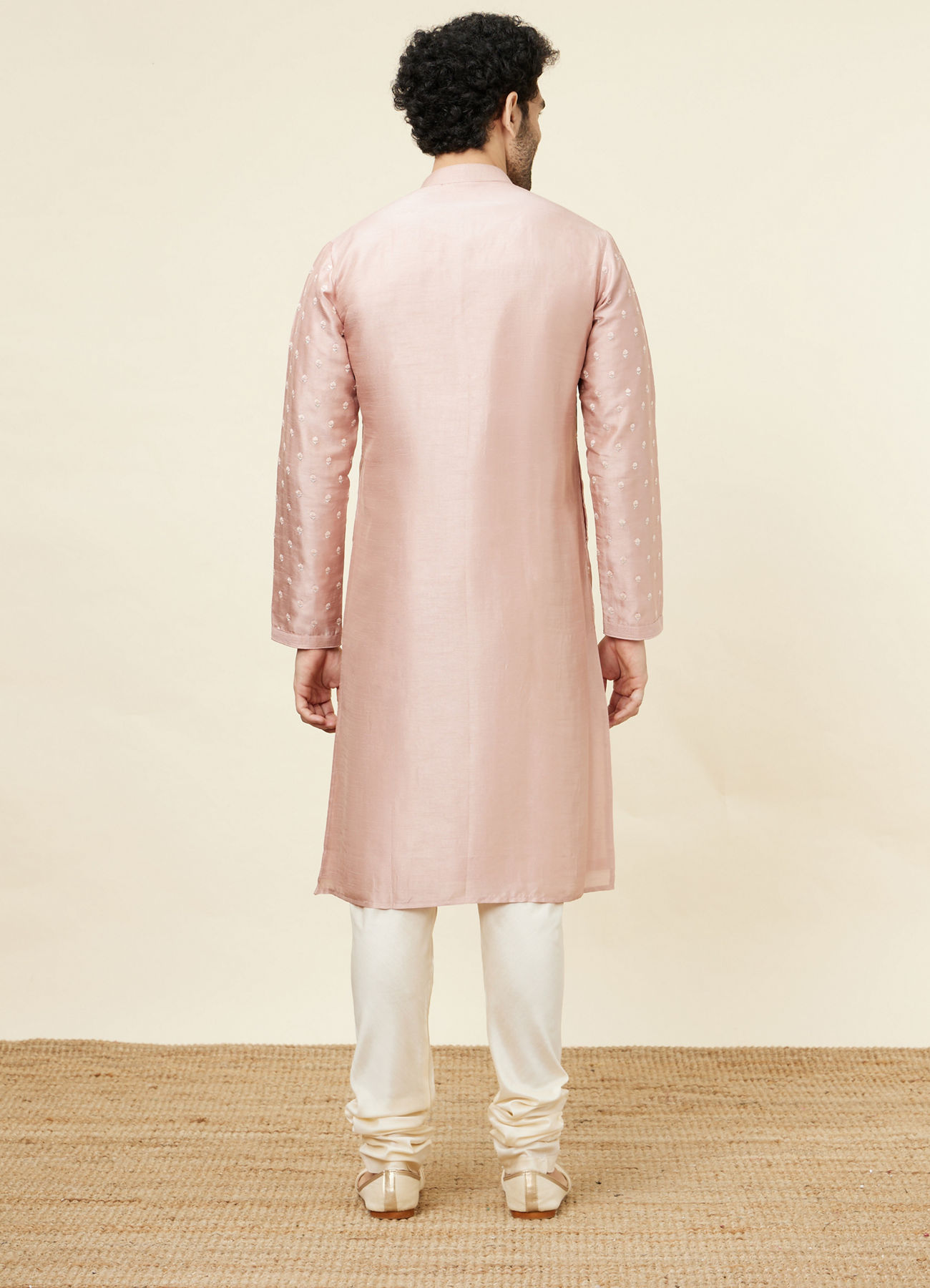 Twamev Men Melon Pink Daydream Kurta Set