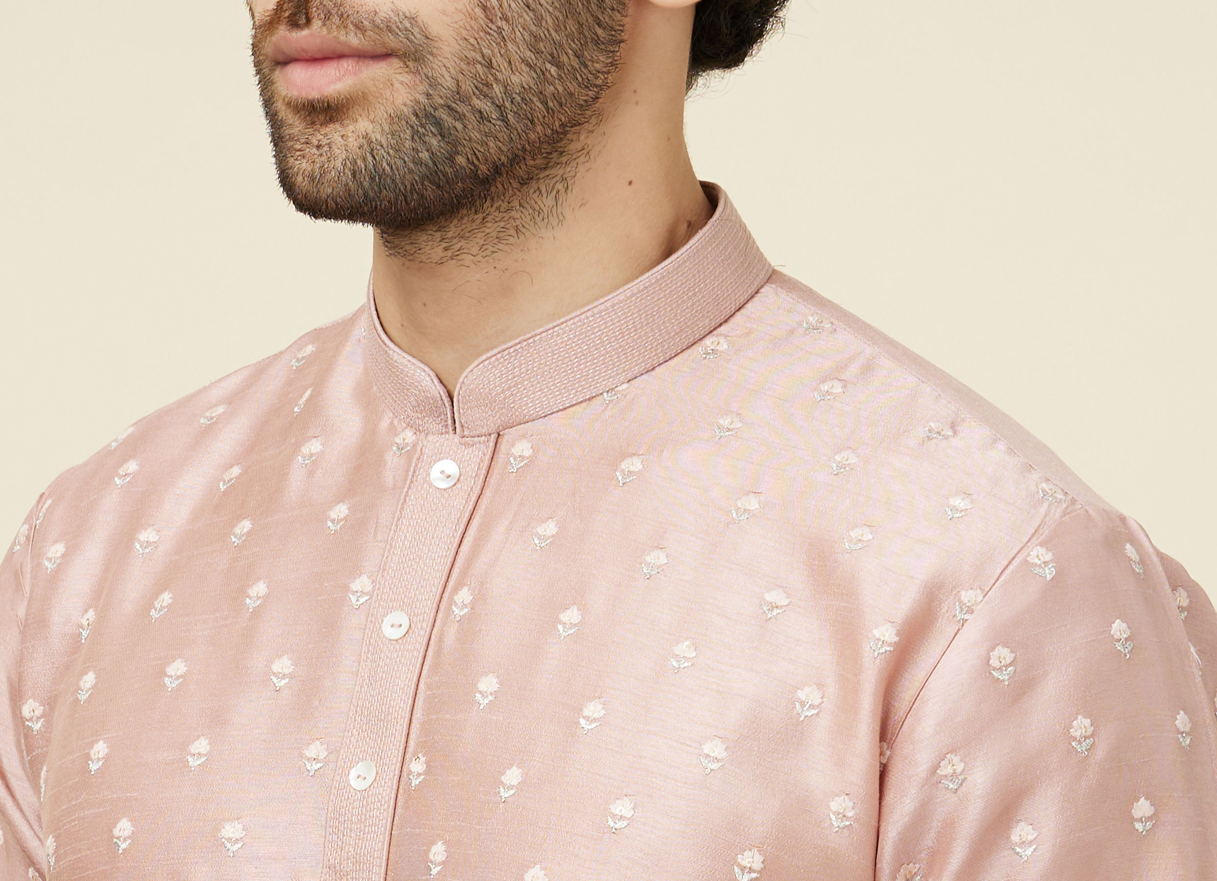 Twamev Men Melon Pink Daydream Kurta Set