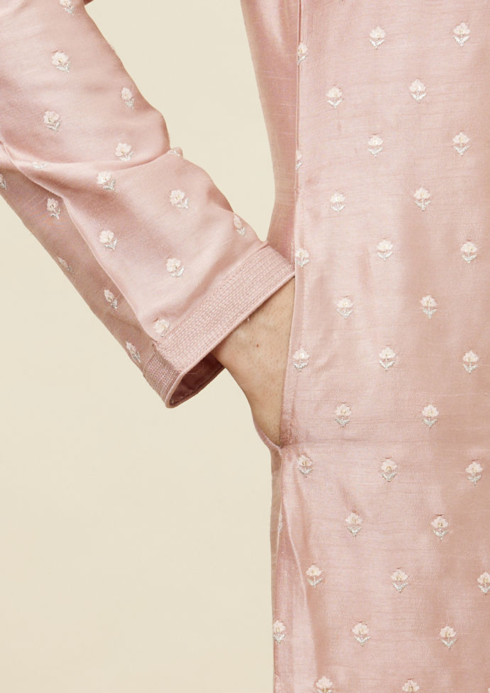 Twamev Men Melon Pink Daydream Kurta Set