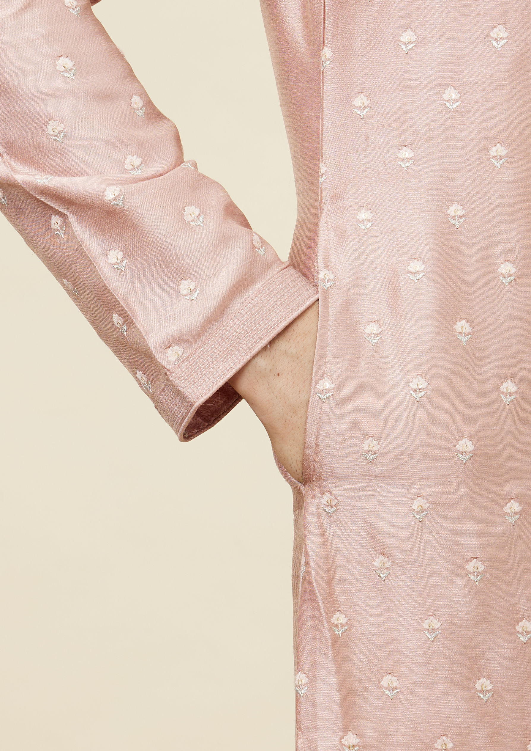 Twamev Men Melon Pink Daydream Kurta Set