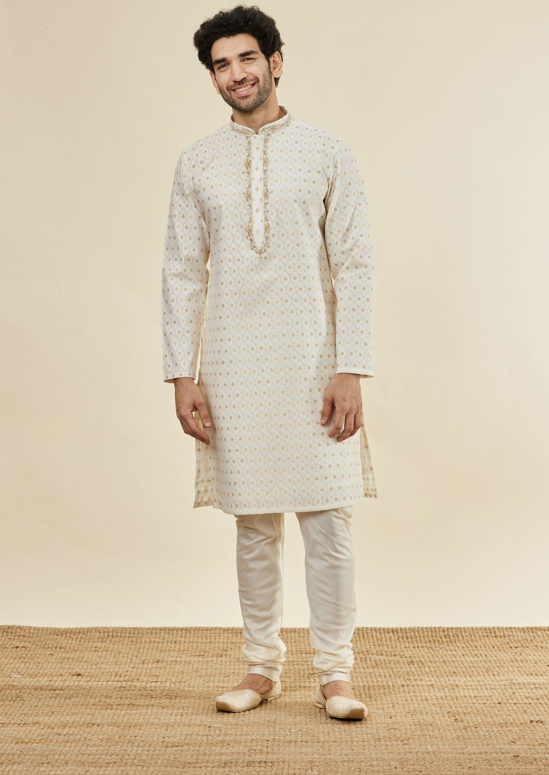 Twamev Men Chic With Cream Kurta Set