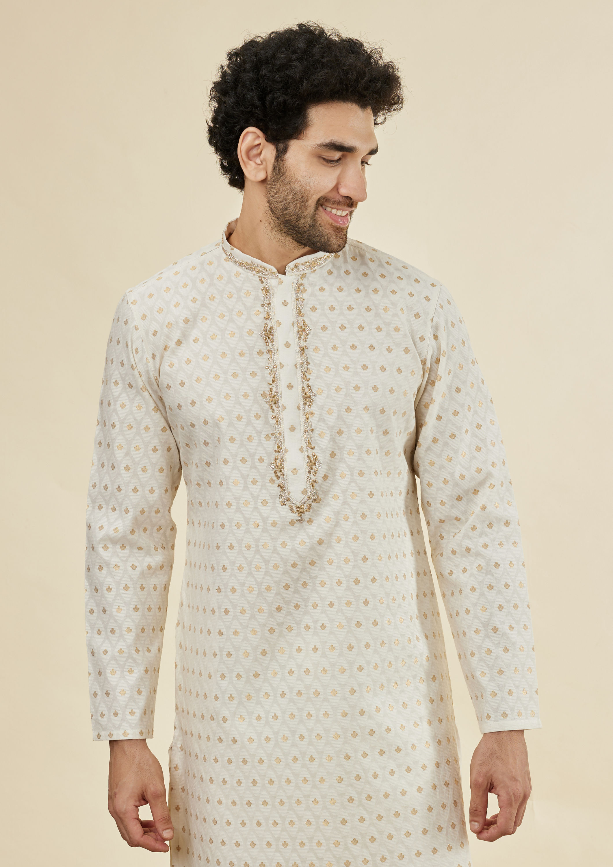 Twamev Men Chic With Cream Kurta Set image number 0