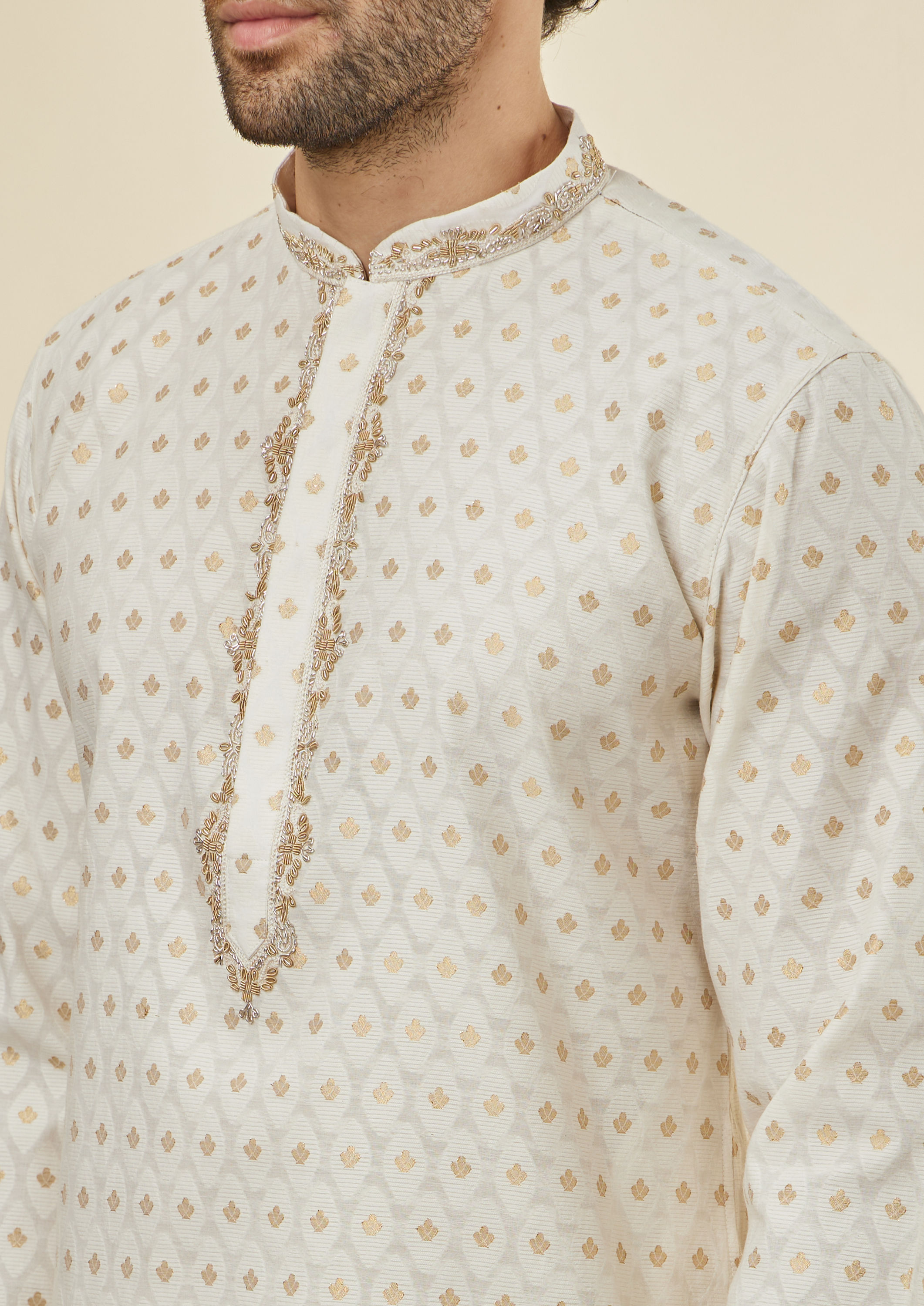 Twamev Men Chic With Cream Kurta Set