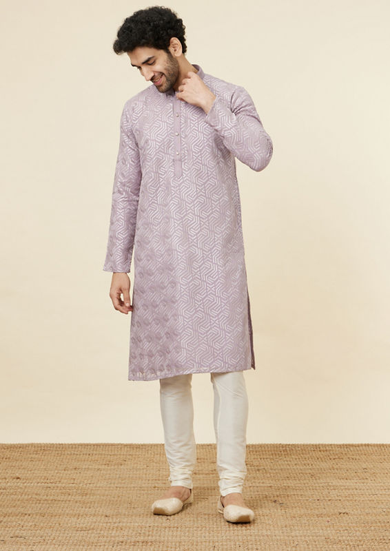 Twamev Men Lavender Radiance Kurta Set