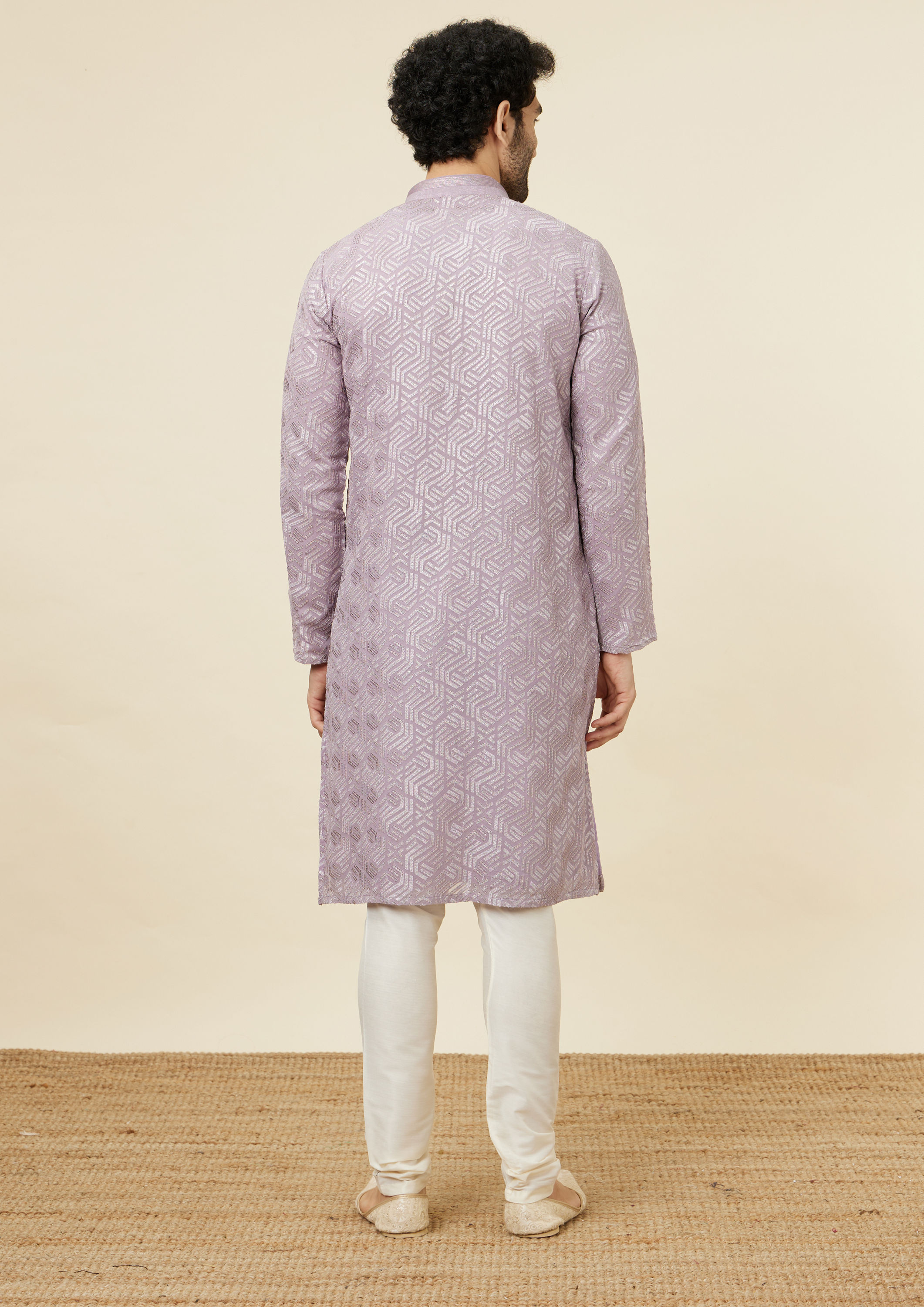 Twamev Men Lavender Radiance Kurta Set