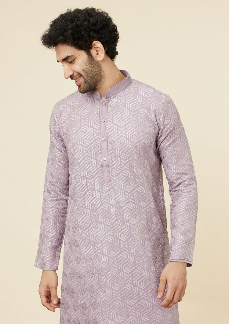 Twamev Men Lavender Radiance Kurta Set
