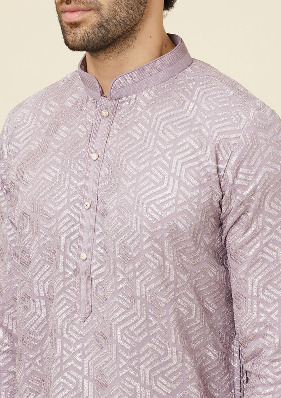 Twamev Men Lavender Radiance Kurta Set