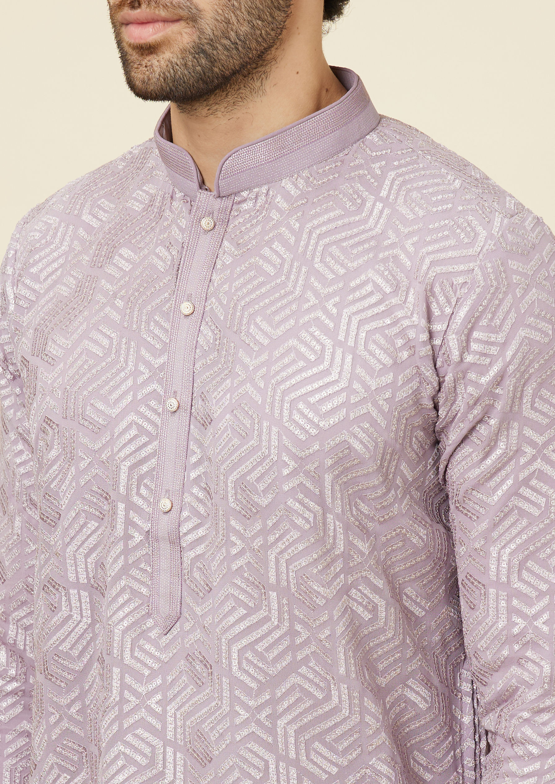Twamev Men Lavender Radiance Kurta Set