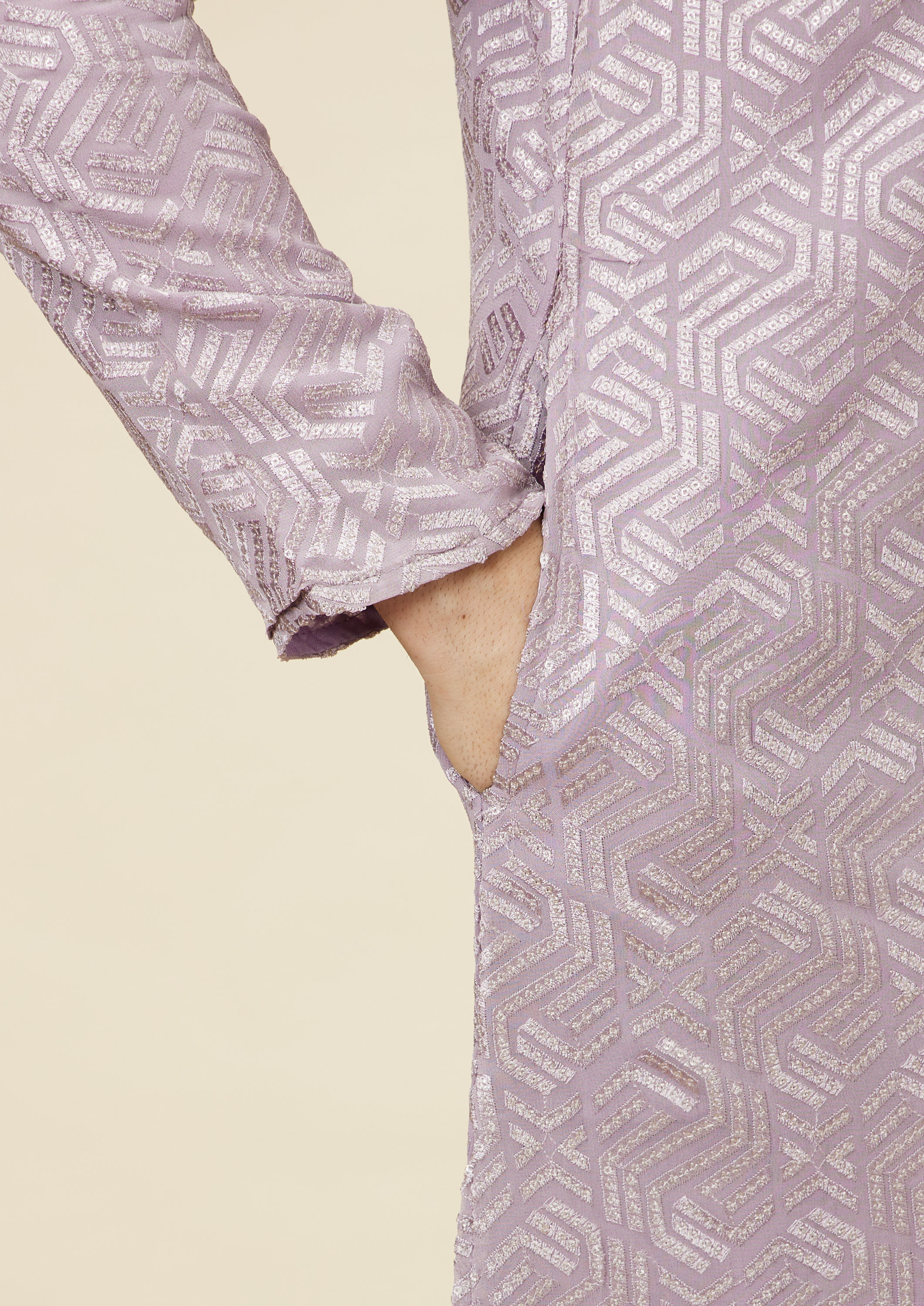 Twamev Men Lavender Radiance Kurta Set