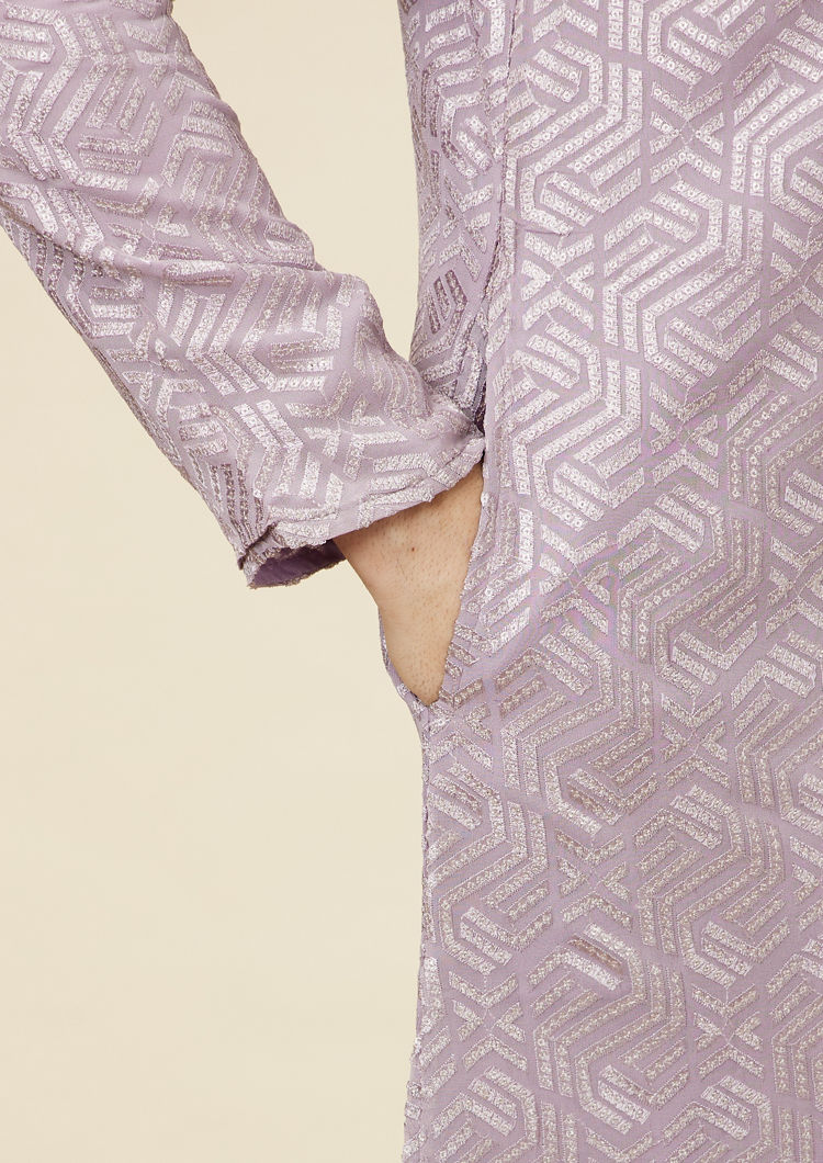 Twamev Men Lavender Radiance Kurta Set
