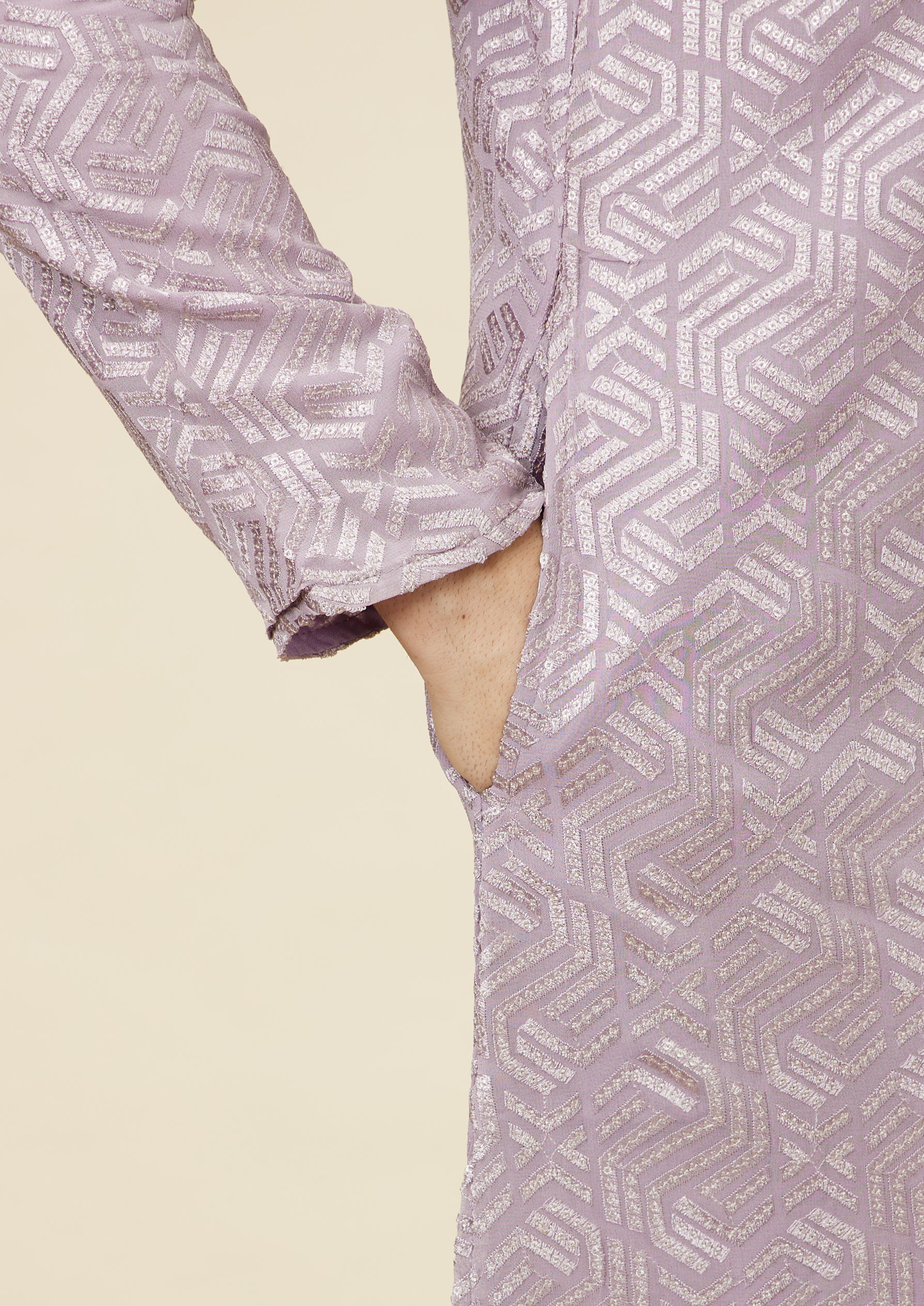 Twamev Men Lavender Radiance Kurta Set