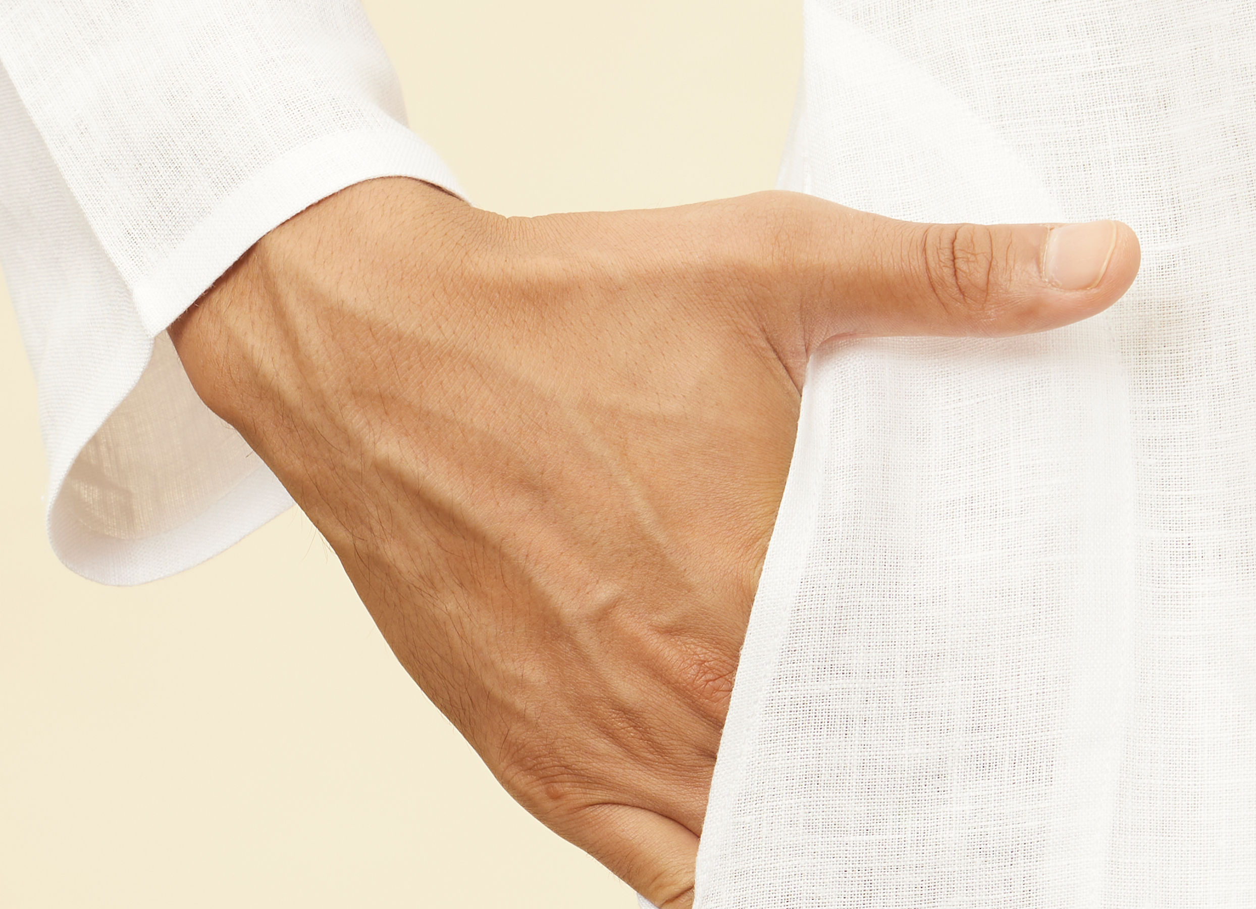 Twamev Men Zesty Zari Embroidered White Kurta Pajama