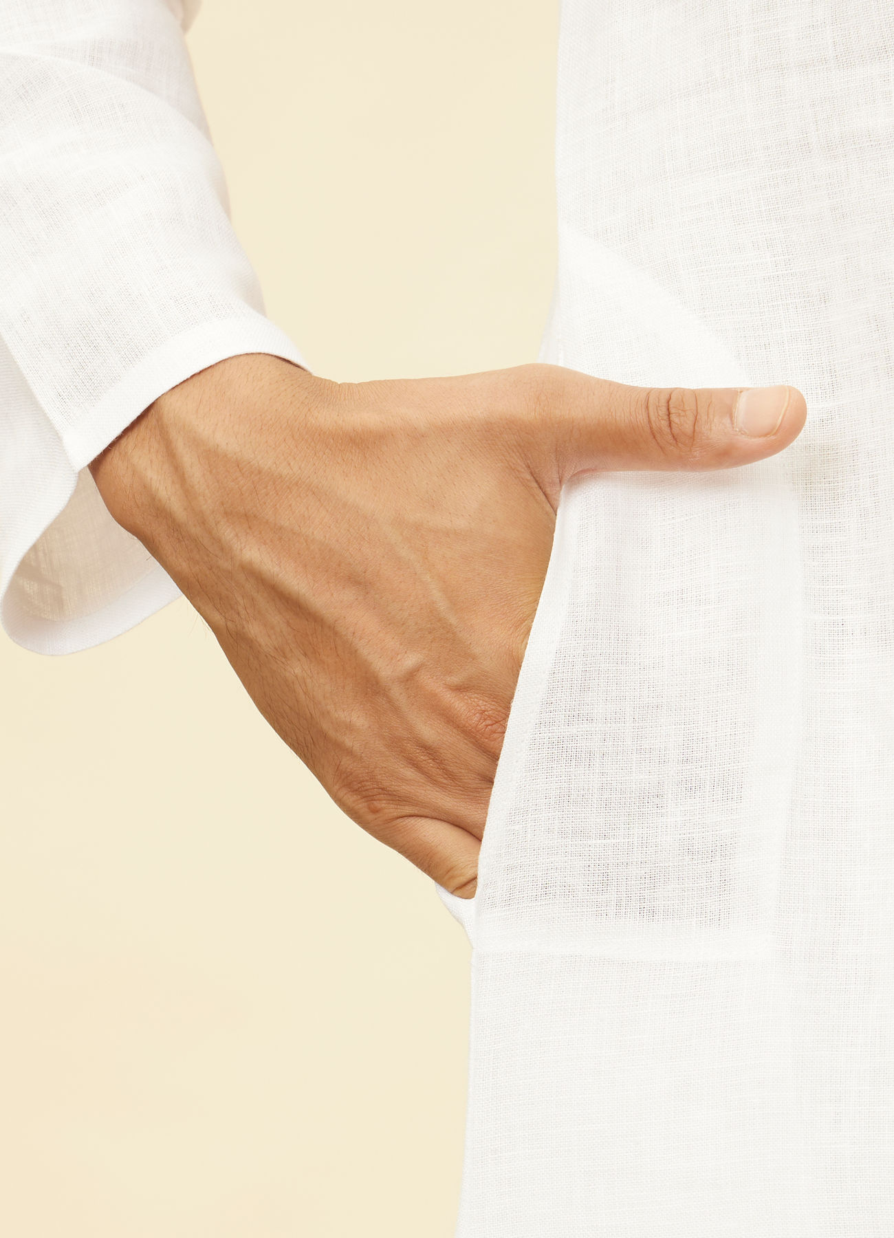 Twamev Men Zesty Zari Embroidered White Kurta Pajama